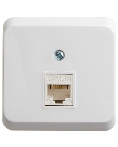Этюд розетка RJ45 1-местная, кат. 5Е, открытой установки, белый (KOMA-001B). Розетка компьютерная. Systeme Electric в Черкесске