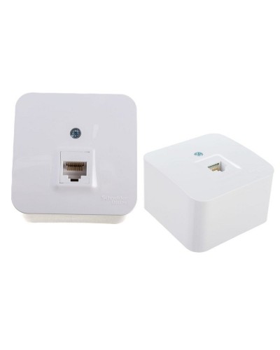 BLANCA розетка RJ45 1-местная, кат. 5Е, открытой установки, белый (BLNIA045001). Розетка компьютерная с изолированной пластиной. Systeme Electric в Черкесске