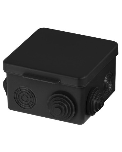 Распаячная коробка ОП 80х80х50мм, крышка, IP54, 7вх., черная TDM (SQ1401-0912). Распаячная коробка ОП. TDM ЕLECTRIC в Черкесске
