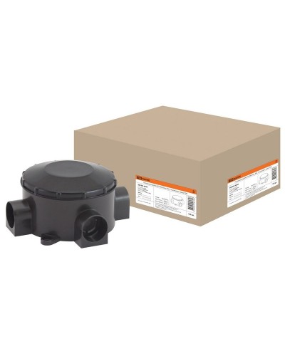 Распаячная коробка ОП D80х35мм, IP42, 3-х рожковая, черная TDM (SQ1401-4044). Распаячная коробка ОП. TDM ЕLECTRIC в Черкесске