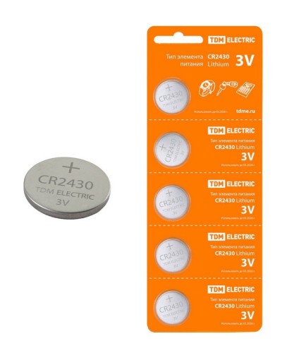 CR2430 Lithium 3V BP-5 TDM (SQ1702-0030). Элемент питания. TDM ЕLECTRIC в Черкесске