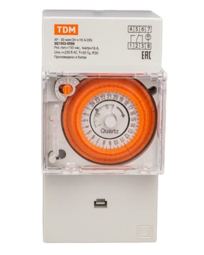 АР-30мин/24ч-16А-DIN (3 модуля) TDM (SQ1503-0006). Аналоговое суточное реле. TDM ЕLECTRIC в Черкесске