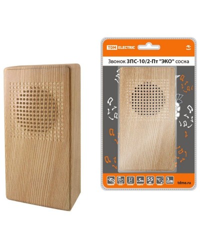 ЗПС-10/2-Пт ЭКО сосна, птичка, без кнопки, AC 230V (SQ1901-0026). Звонок проводной. TDM ЕLECTRIC в Черкесске