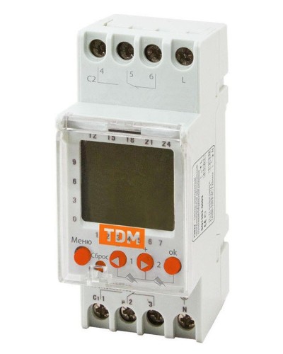 ТЭ822-2кан-1мин/7дн-44on/off-2х16А-DIN TDM (SQ1503-0003). Таймер электронный. TDM ЕLECTRIC в Черкесске
