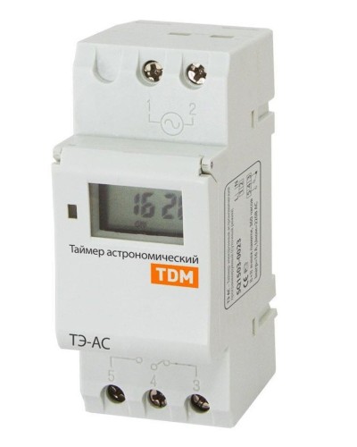 ТЭ-АС-1мин/24ч-8on/off-16А-DIN (астрономический) TDM (SQ1503-0023). Таймер электронный. TDM ЕLECTRIC в Черкесске