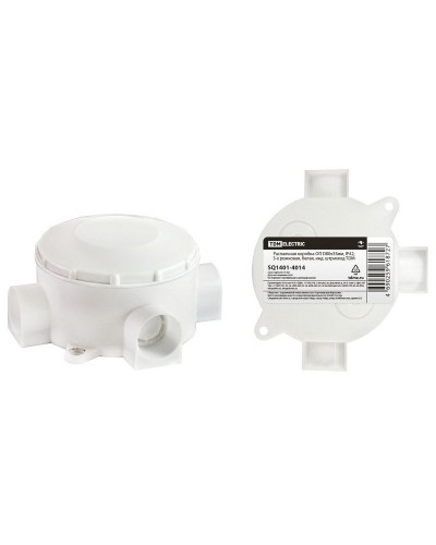 Распаячная коробка ОП D80х35мм, IP42, 3-х рожковая, белая TDM (SQ1401-4014). Распаячная коробка ОП. TDM ЕLECTRIC в Черкесске
