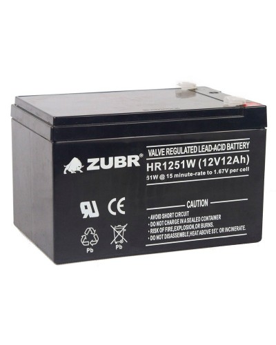 ZUBR HR 1251W (12V, 12Ah). Аккумулятор герметичный свинцово-кислотный. ZUBR в Черкесске