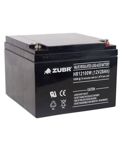 ZUBR HR 12100W (12V, 28Ah). Аккумулятор герметичный свинцово-кислотный. ZUBR в Черкесске