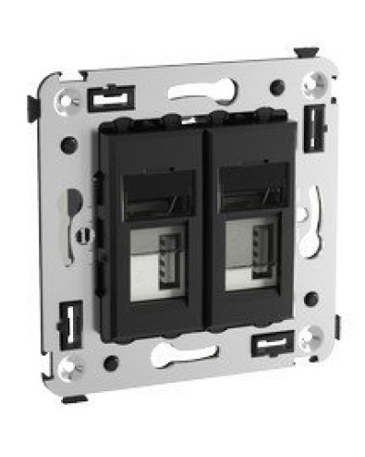 Розетка USB в стену Avanti черный квадрат (4402543). Розетка USB. ДКС в Черкесске