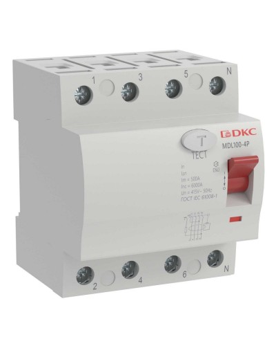 YON MAX MDL100 ВДТ, 4P, 30mA, 25A, АС (MDL100-4P2-25-AC). Автоматический выключатель дифференциальный (УЗО). ДКС в Черкесске