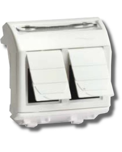 Розетка RJ-45 Brava 2 модуля белая (76656B): Розетка компьютерная с двумя разъёмами в Черкесске