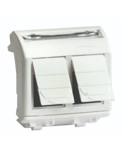 Розетка RJ-45 Brava 2 модуля слоновая кость (75459S): Розетка компьютерная с двумя разъёмами в Черкесске
