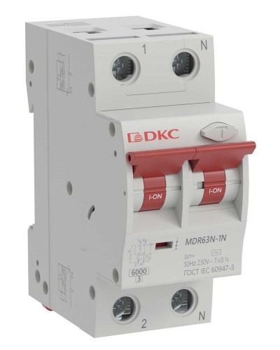 YON max MDR, 1P+N, 30mA, 10A, 6kA, А (MDR63N-1N2C10-A). Автоматический выключатель дифференциального тока. ДКС в Черкесске