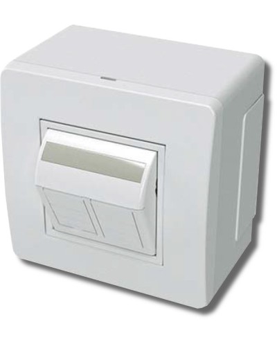 Коробка в сборе с 2 розетками RJ45, кат.5е, белая (10656): Коробка в сборе в Черкесске