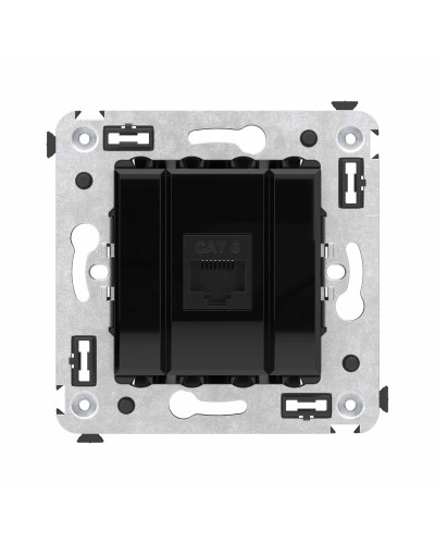 Розетка RJ-45 в стену, кат.6E, Avanti, одинарная, черный квадрат (4402693). Розетка компьютерная. ДКС в Черкесске