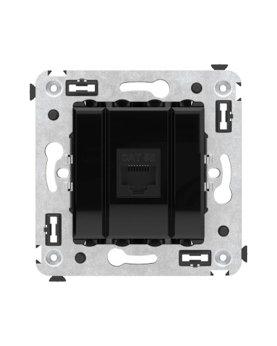 Розетка RJ-45 в стену, кат.5E, Avanti, одинарная, черный квадрат (4402663). Розетка компьютерная. ДКС в Черкесске