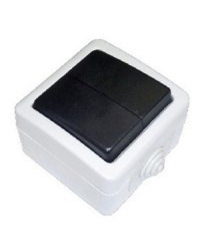Переключатель двухклавишный 2-полюсный с 2 мест EF602SA, серый, LK Aqua (80006). Переключатель. Экопласт в Черкесске