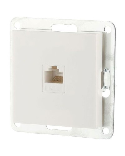 Розетка RJ-45 кат.5е с накладкой, белый LK80 (846104-1). Розетка компьютерная. Экопласт в Черкесске