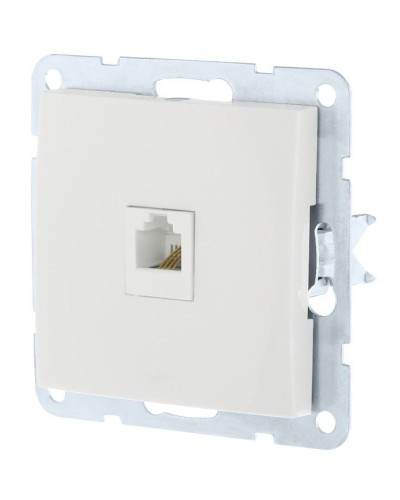 Розетка RJ-45 кат. 5е с накладкой, белый LK60 (866104-1). Розетка компьютерная. Экопласт в Черкесске