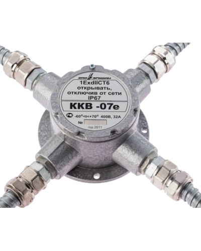 ККВ-07е-Ех-А-Р1-К-БК1, ШТ1/2+ШТ1/2+ШТ1/2+ШТ1/2. Коробка коммутационная взрывозащищенная крестообразная. Эридан в Черкесске