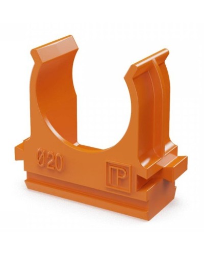 Крепёж-клипса для труб АБС-пластик оранжевая D20 (100 шт) (PR13.0064). Крепление для труб ПВХ. Промрукав в Черкесске
